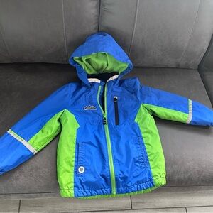 Blue and Green Hooded Jacket